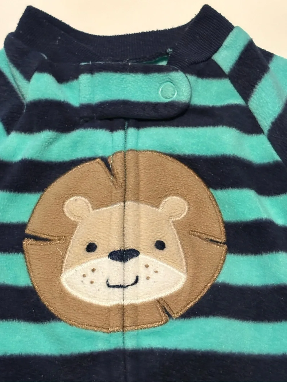Newborn Footie striped  lion blanket pajamas onesie sleepwear baby